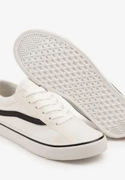 Biało-Czarne Tenisówki z Boczną Naszywką Simeris