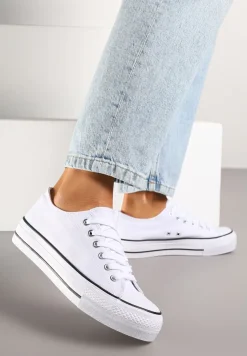 Biało-Czarne Trampki Vices na Platformie z Niską Cholewką Tiloria