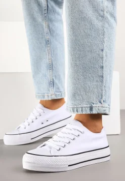 Biało-Czarne Trampki Vices na Platformie z Niską Cholewką Tiloria