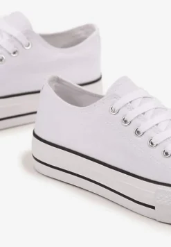 Biało-Czarne Trampki Vices na Platformie z Niską Cholewką Tiloria