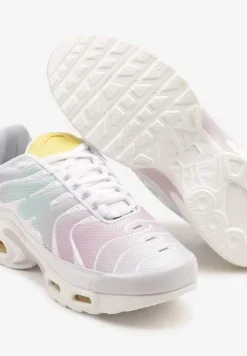 Biało-Fioletowe Buty Sportowe Sneakersy z Geometrycznym Tłoczeniem Vulinea