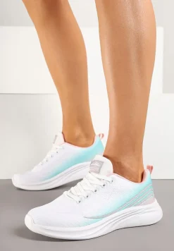 Biało-Miętowe Buty Sportowe Sneakersy Zdobione Efektem Ombre Banelissa