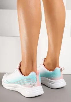 Biało-Miętowe Buty Sportowe Sneakersy Zdobione Efektem Ombre Banelissa