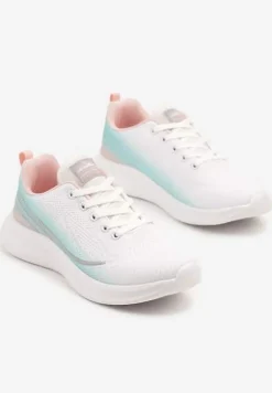 Biało-Miętowe Buty Sportowe Sneakersy Zdobione Efektem Ombre Banelissa
