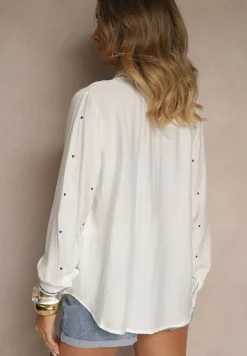 Biało-Niebieska Koszula z Wiskozy w Serca Koliselle