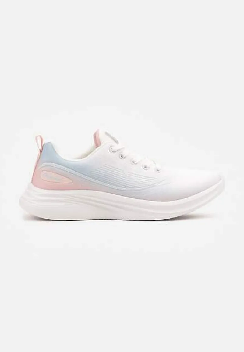 Biało-Niebieskie Buty Sportowe Sneakersy Siateczkowe na Podeszwie z Pianki Rellica