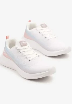 Biało-Niebieskie Buty Sportowe Sneakersy Siateczkowe na Podeszwie z Pianki Rellica