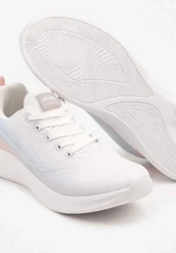 Biało-Niebieskie Buty Sportowe Sneakersy Siateczkowe na Podeszwie z Pianki Rellica