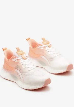 Biało-Pomarańczowe Buty Sportowe Sneakersy ze Sznurowaniami na Podeszwie Typu Air Przed Kostkę Jotesa