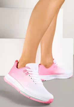 Biało-Różowe Buty Sportowe Sneakersy z Motywem Ombre Maccaria