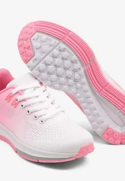 Biało-Różowe Buty Sportowe Sneakersy z Motywem Ombre Maccaria