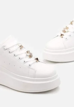 Biało-Różowe Sneakersy na Grubej Podeszwie Celessi