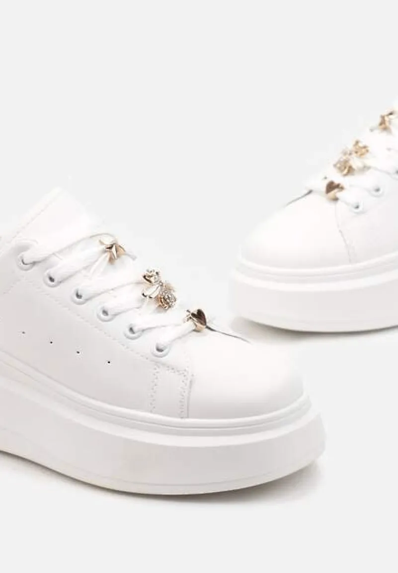 Biało-Różowe Sneakersy na Grubej Podeszwie Celessi