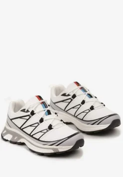 Biało-Szare Sneakersy z Ozdobnymi Wstawkami i Ściąganą Gumką Aineri