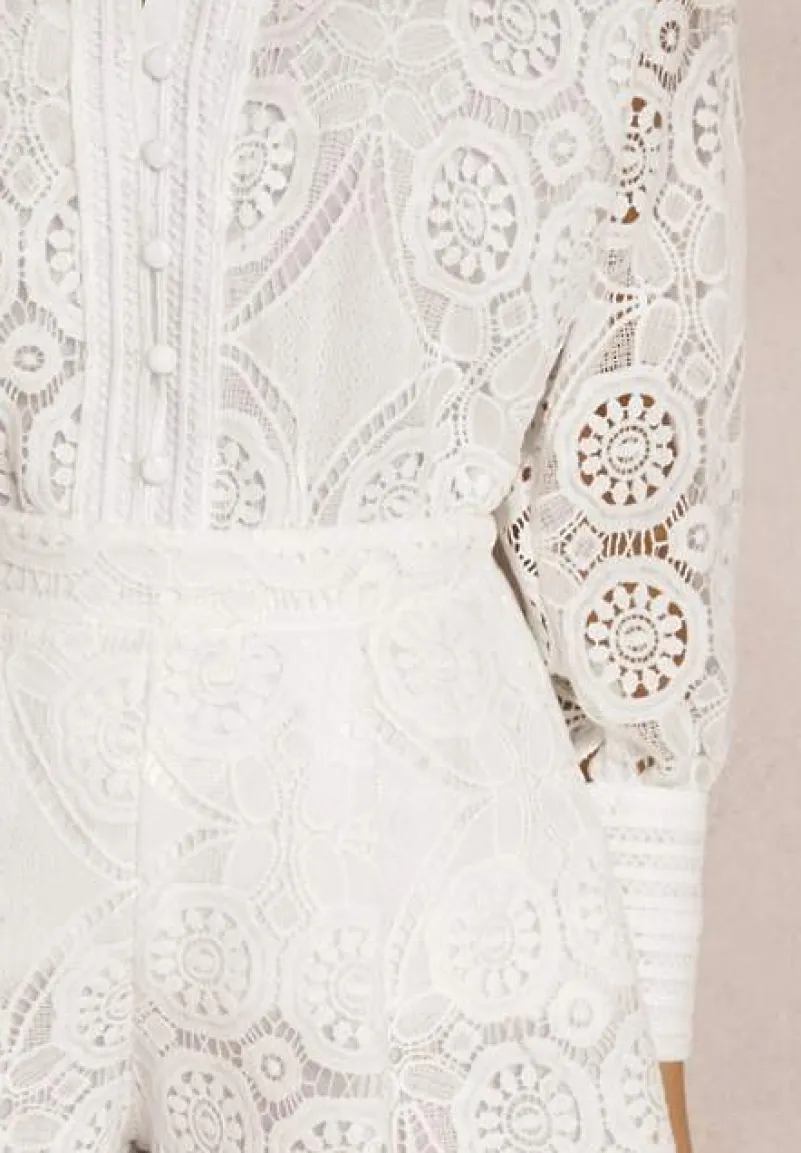 Biały 2-Częściowy Komplet Koronkowy Lolet