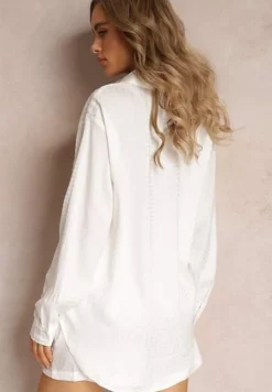 Biały 2-częściowy Komplet z Koszulą i Szortami Logsia