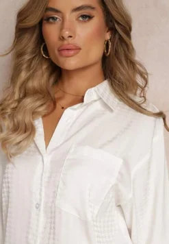 Biały 2-częściowy Komplet z Koszulą i Szortami Logsia