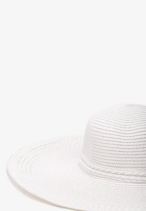 Biały Kapelusz Plażowy z Plecionki w stylu Boho Amicuralia