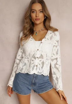 Biały Kardigan Bibsey