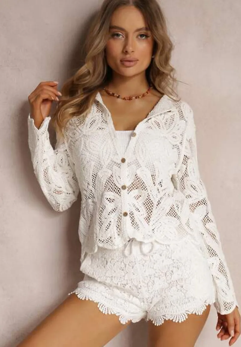 Biały Kardigan Bibsey