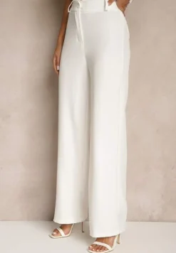 Biały Komplet w Garniturowym Stylu Kamizelka i Spodnie Filavelle