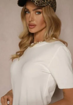 Biały Sweter Ozdobiony Ściągaczami Sanallia