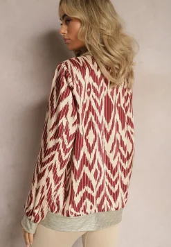 Bordowa Połyskująca Bluza typu Bomberka Zasuwana Niatas