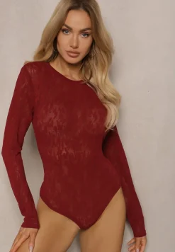 Bordowe Body z Wiskozą z Przezroczystego Materiału Nalesira