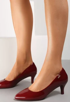 Bordowe Czółenka Ironice