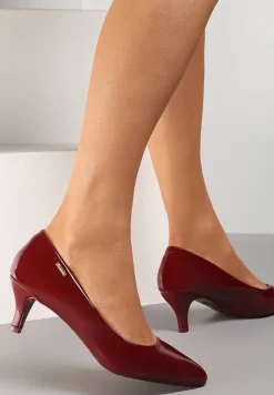 Bordowe Czółenka Ironice