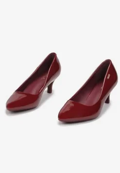 Bordowe Czółenka Ironice