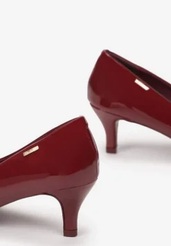 Bordowe Czółenka Ironice