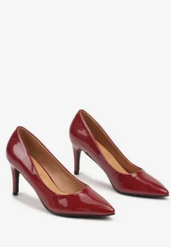 Bordowe Czółenka na Szpilce w Klasycznym Stylu Naolita