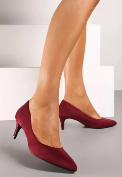 Bordowe Czółenka na Szpilce w Klasycznym Stylu Savora