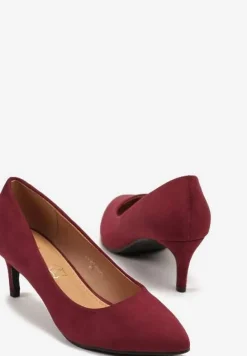 Bordowe Czółenka na Szpilce w Klasycznym Stylu Savora