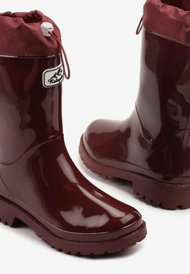 Bordowe Kalosze z Aplikacją i Ściągaczem Orriselle