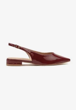 Bordowe Sandały Slingback Vices z Wkładką ze Skóry Naturalnej Lisanilis