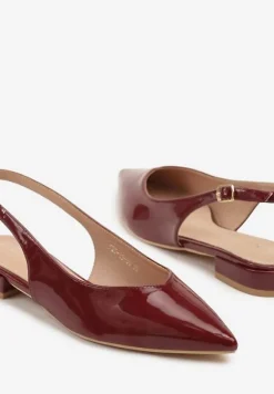 Bordowe Sandały Slingback Vices z Wkładką ze Skóry Naturalnej Lisanilis