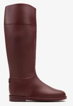 Bordowe Stylowe Kalosze w Stylu Oficerek Nelreia