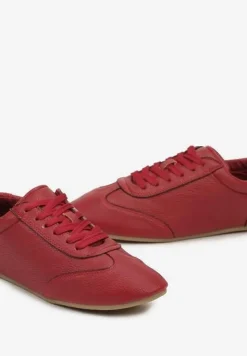 Bordowe Tenisówki bez Zdobień z Ekoskóry Verillis