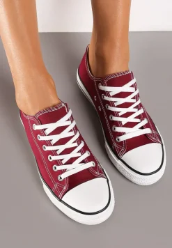 Bordowe Trampki z Ekoskóry Lakelets