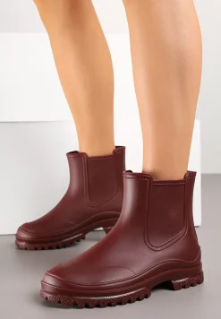 Bordowe Wsuwane Kalosze Krótkie Urvia