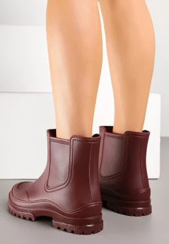 Bordowe Wsuwane Kalosze Krótkie Urvia