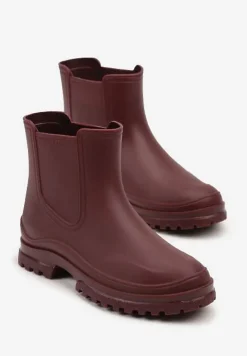 Bordowe Wsuwane Kalosze Krótkie Urvia