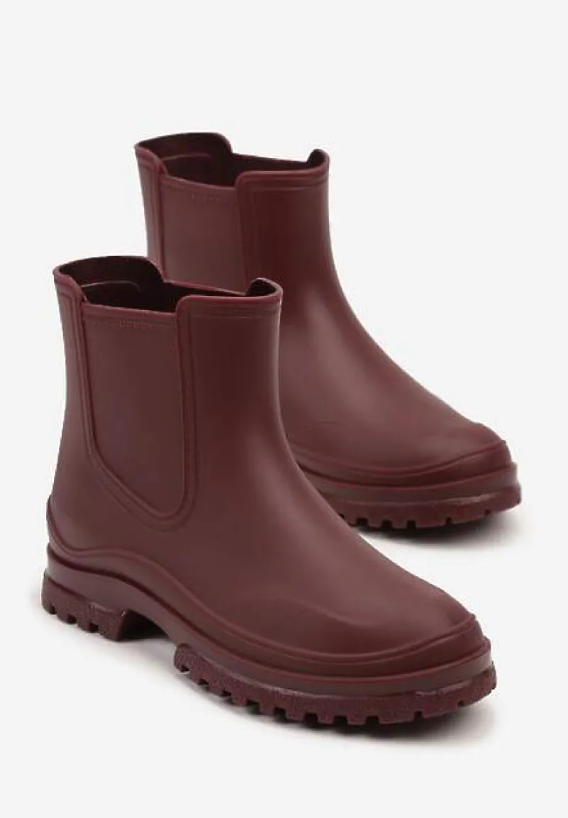 Bordowe Wsuwane Kalosze Krótkie Urvia