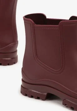 Bordowe Wsuwane Kalosze Krótkie Urvia