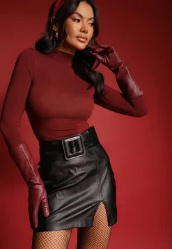 Bordowy Lekki Golf Bawełniany Tinthelia