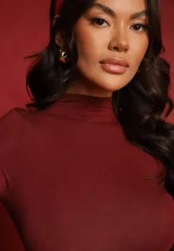 Bordowy Lekki Golf Bawełniany Tinthelia