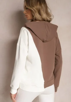 Brązowa Bawełniana Bluza z Kapturem i Ściągaczami Ardente