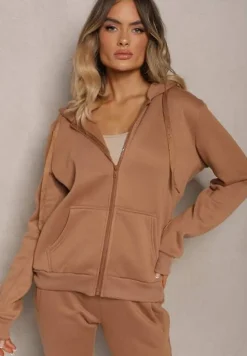Brązowa Bluza z Kapturem Harasphei